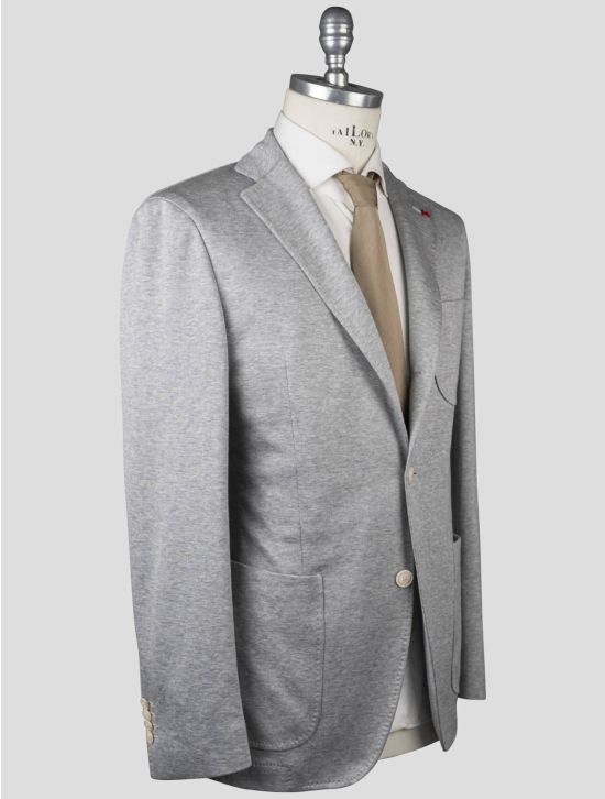 Isaia Isaia Gray Linen Cotton Blazer Gray 001