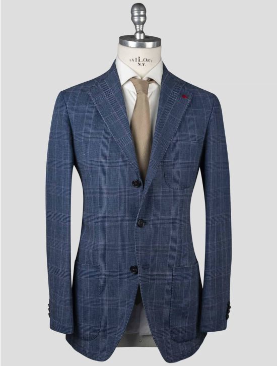 Isaia Isaia Blue Linen Cotton Blazer Blue 000