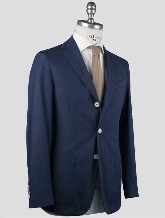 Isaia Isaia Blue Wool Nylon Blazer Blue 001