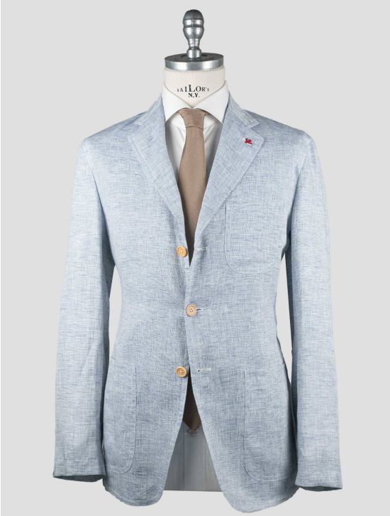 Isaia Isaia Light Blue Linen Blazer Light Blue 000