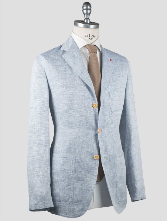 Isaia Isaia Light Blue Linen Blazer Light Blue 001