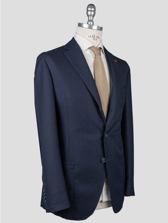 Isaia Isaia Dark Blue Wool Blazer Dark Blue 001