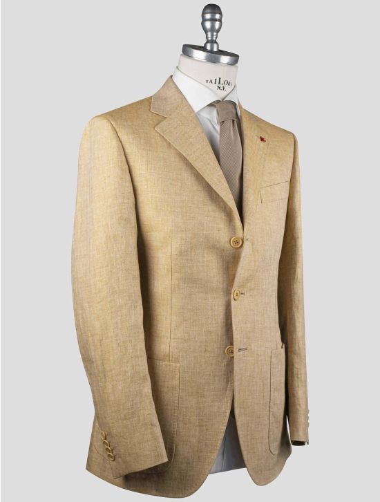 Isaia Isaia Light Brown Linen Blazer Light Brown 001