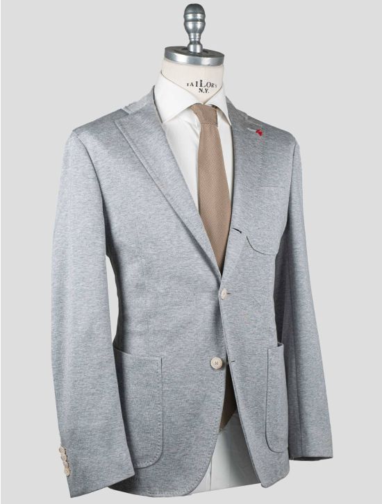 Isaia Isaia Gray Linen Cotton Blazer Gray 001