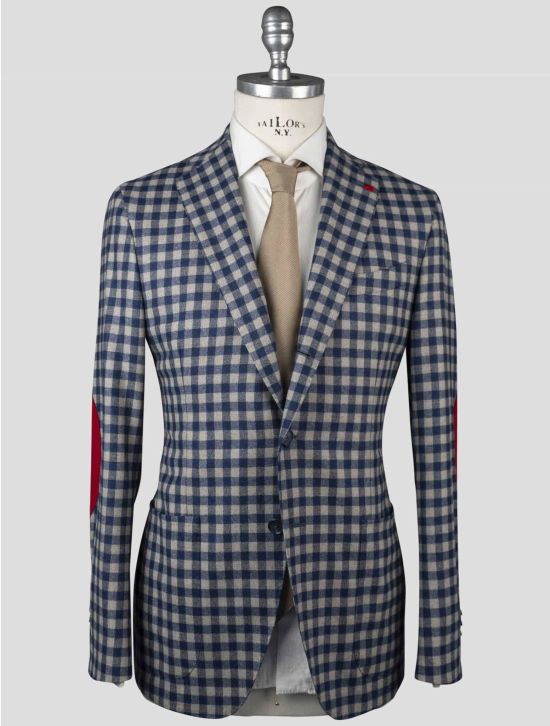 Isaia Isaia Gray Blue Wool 120's Blazer Gray / Blue 000