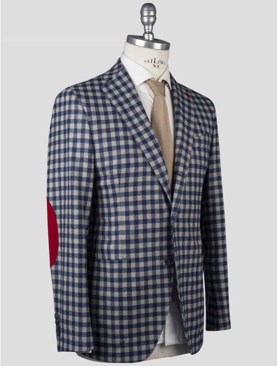 Isaia Isaia Gray Blue Wool 120's Blazer Gray / Blue 001