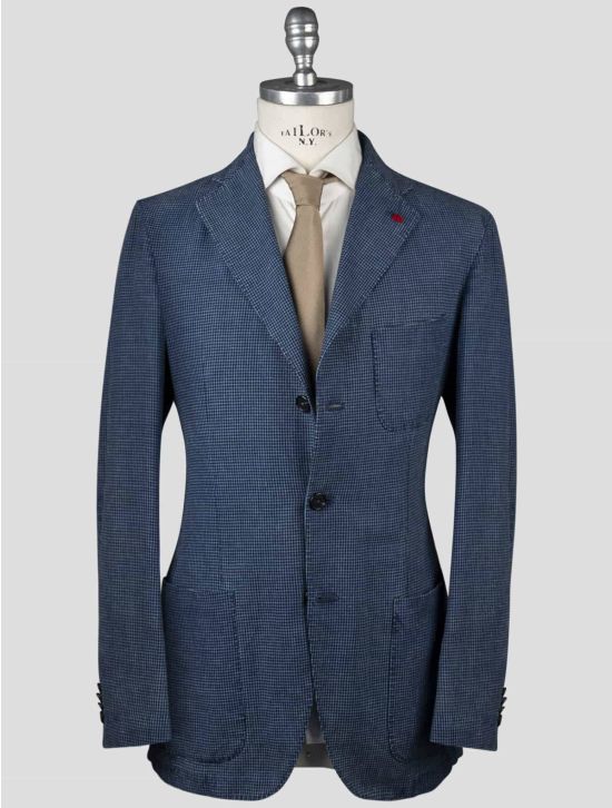 Isaia Isaia Blue Cotton Linen Blazer Blue 000