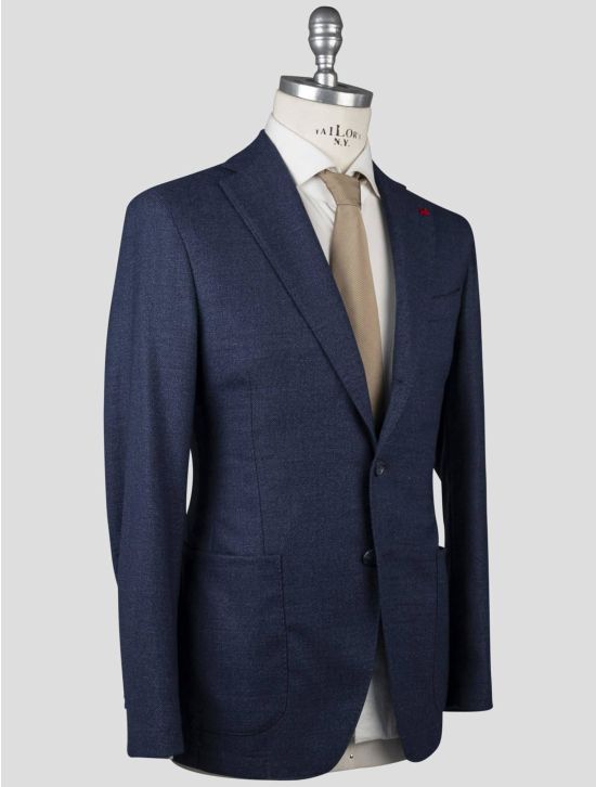 Isaia Isaia Blue Virgin Wool Blazer Blue 001