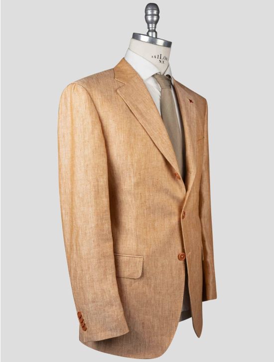 Isaia Isaia Orange Hemp Linen Blazer Orange 001