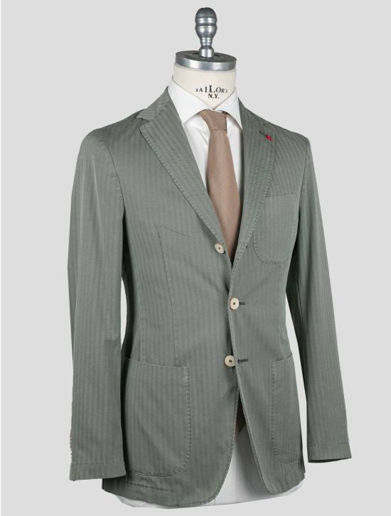 Isaia Isaia Green Wool Nylon Blazer Green 001