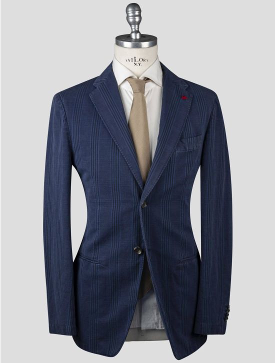 Isaia Isaia Blue Cotton Linen Blazer Blue 000