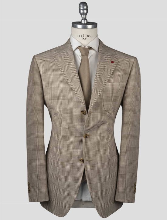 Isaia Isaia Brown Linen Wool Silk Blazer Brown 000