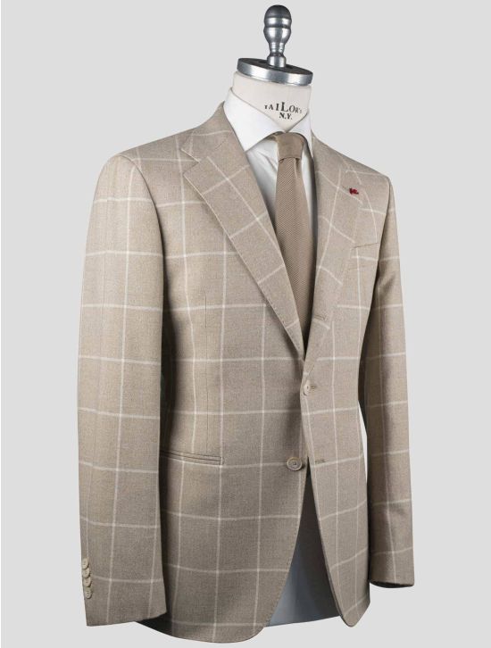 Isaia Isaia Beige Wool Cotton Blazer Beige 001