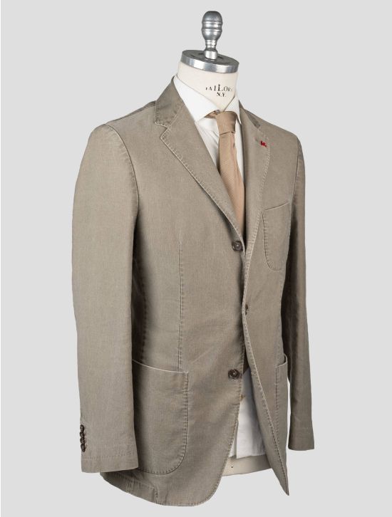 Isaia Isaia Beige Cotton Linen Blazer Beige 001