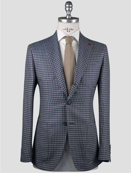 Isaia Isaia Blue Linen Wool Blazer Blue 000