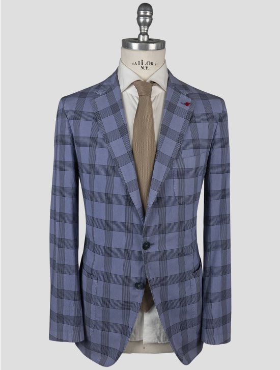 Isaia Isaia Blue Cotton Ea Blazer Blue 000