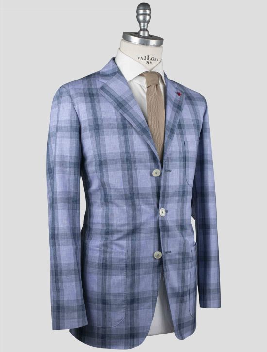 Isaia Isaia Blue Wool 120's Blazer Blue 001