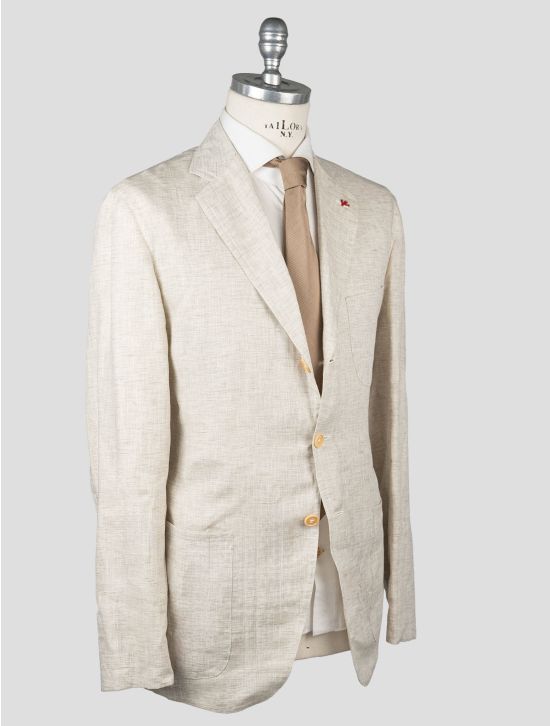 Isaia Isaia Beige Linen Blazer Beige 001