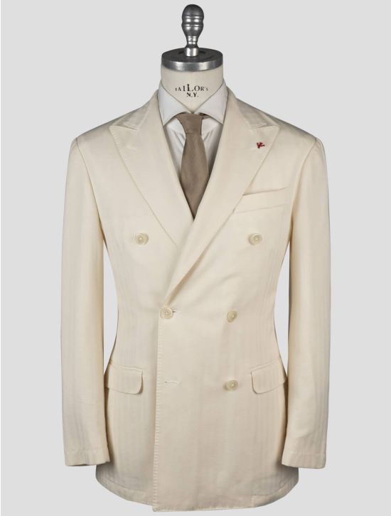 Isaia Isaia White Wool Cotton Blazer White 000