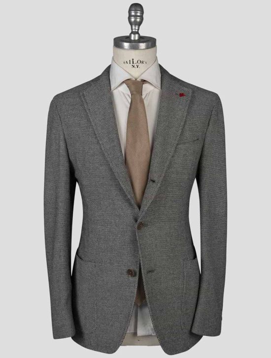 Isaia Isaia Black White Wool Blazer Black / White 000