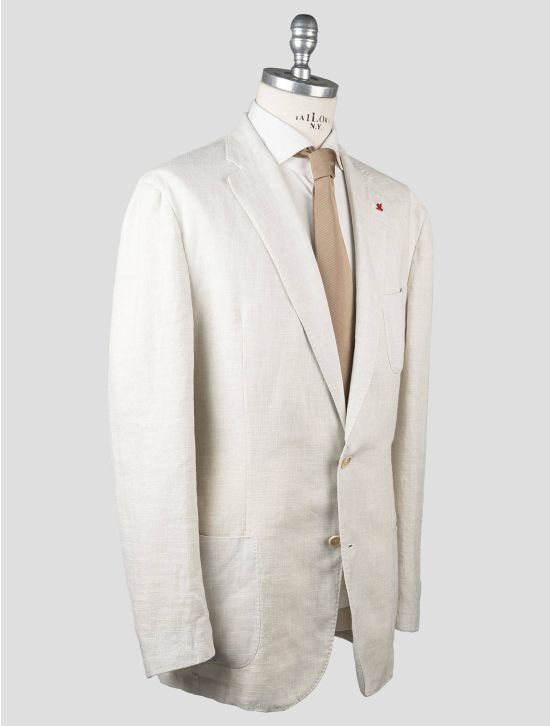 Isaia Isaia Beige Linen Wool Silk Blazer Beige 001