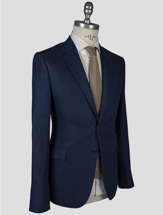 Isaia Isaia Blue Linen Blazer Blue 001