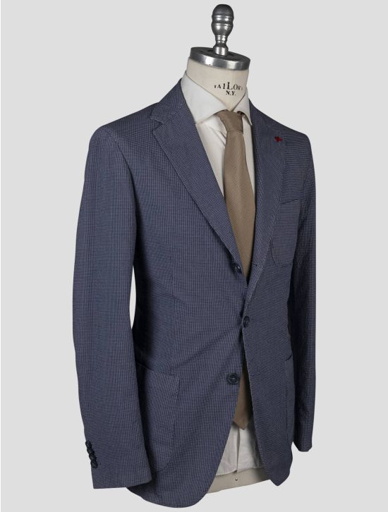 Isaia Isaia Blue Cotton Ea Blazer Blue 001