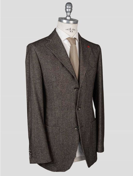 Isaia Isaia Brown Wool Cotton Blazer Brown 001