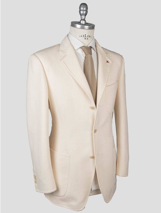 Isaia Isaia Gray Wool Drylag Cashgora Blazer White 001