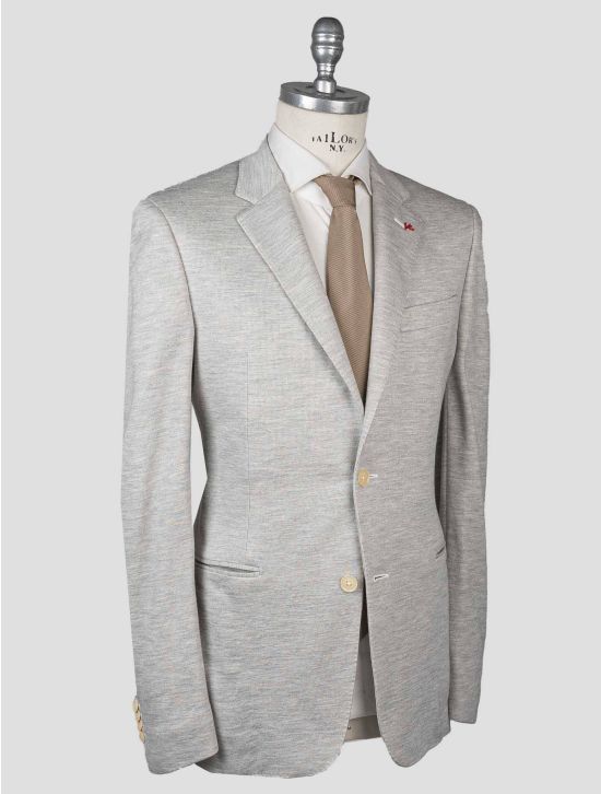 Isaia Isaia Gray Cotton Viscose Blazer Gray 001