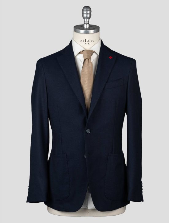 Isaia Isaia Dark Blue Wool Blazer Dark Blue 000