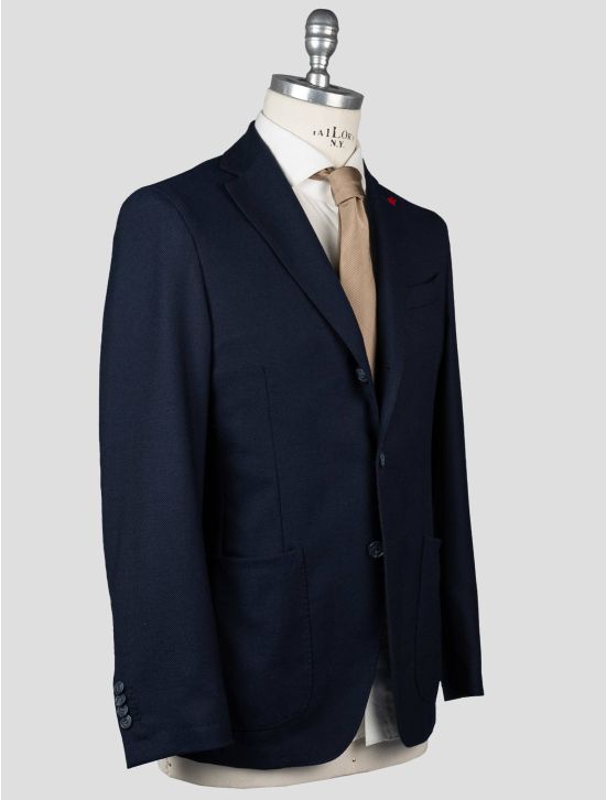 Isaia Isaia Dark Blue Wool Blazer Dark Blue 001