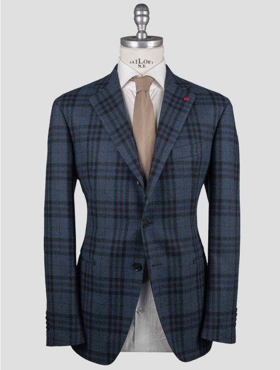 Isaia Isaia Blue Virgin Wool Blazer Blue 000