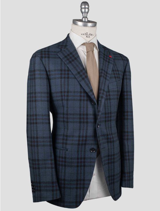 Isaia Isaia Blue Virgin Wool Blazer Blue 001