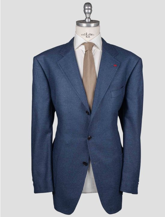 Isaia Isaia Blue Silk Wool Cv Blazer Blue 000