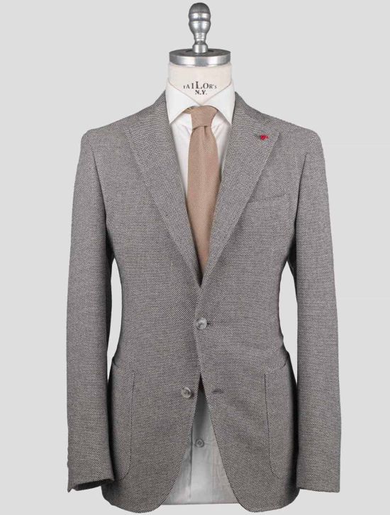 Isaia Isaia Black White Wool Cashmere Ea Blazer Black / White 000