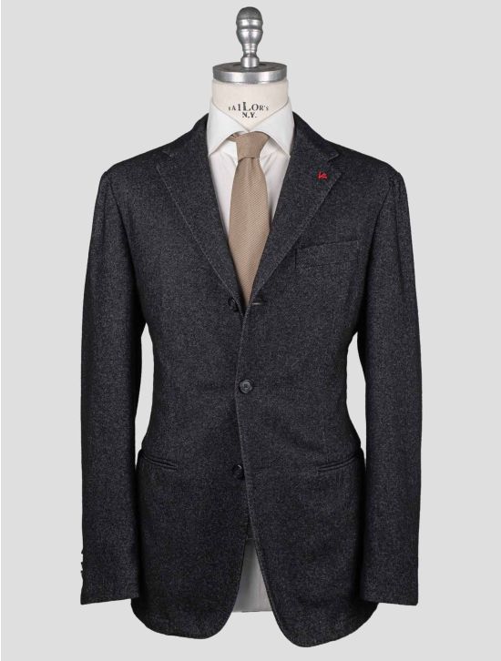 Isaia Isaia Dark Blue Wool Cotton Blazer Dark Blue 000