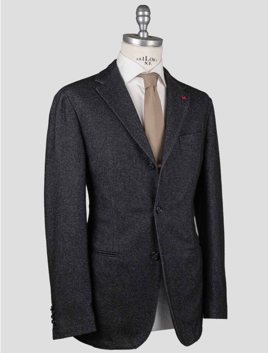 Isaia Isaia Dark Blue Wool Cotton Blazer Dark Blue 001