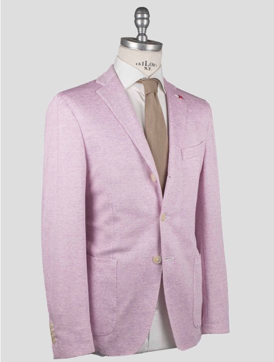 Isaia Isaia Pink Cotton Linen Silk Blazer Pink 001