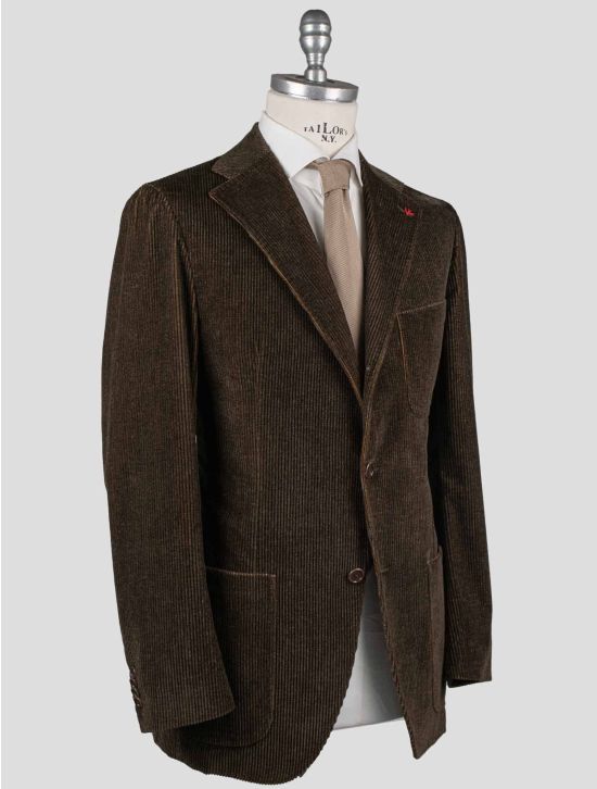 Isaia Isaia Brown Cotton Velvet Blazer Brown 001