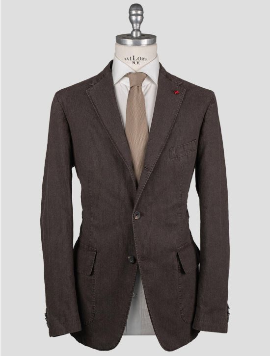 Isaia Isaia Brown Cotton Wool Ea Blazer Brown 000