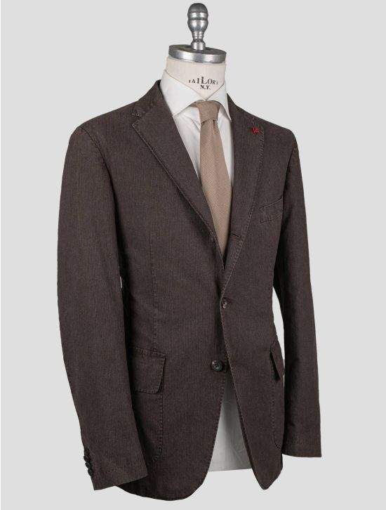 Isaia Isaia Brown Cotton Wool Ea Blazer Brown 001