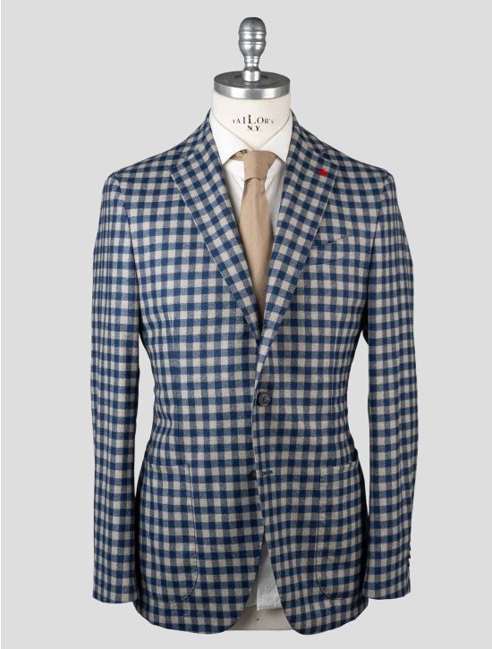 Isaia Isaia Blue Gray Wool 120's Blazer Blue / Gray 000