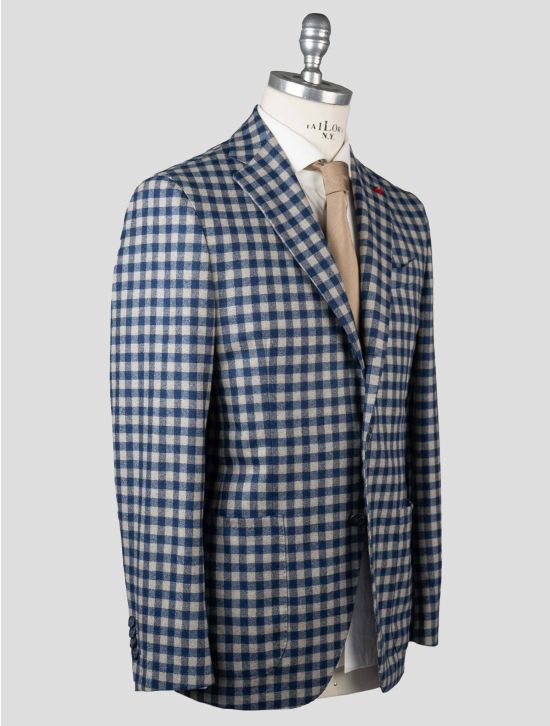 Isaia Isaia Blue Gray Wool 120's Blazer Blue / Gray 001