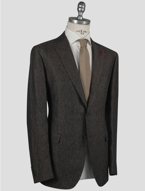 Isaia Isaia Brown Linen Blazer Brown 001