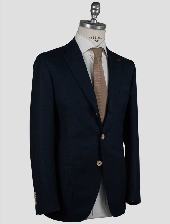 Isaia Isaia Blue Wool Blazer Blue 001