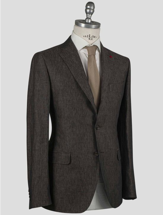 Isaia Isaia Brown Linen Blazer Brown 001