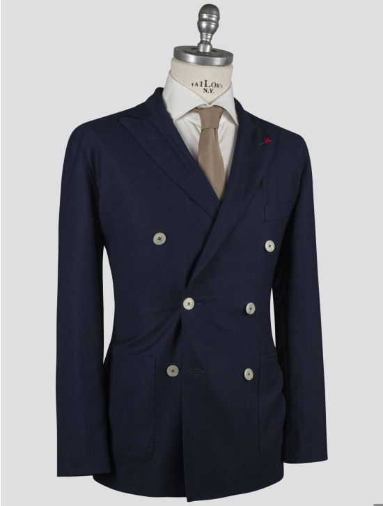 Isaia Isaia Blue Virgin Wool Blazer Blue 001