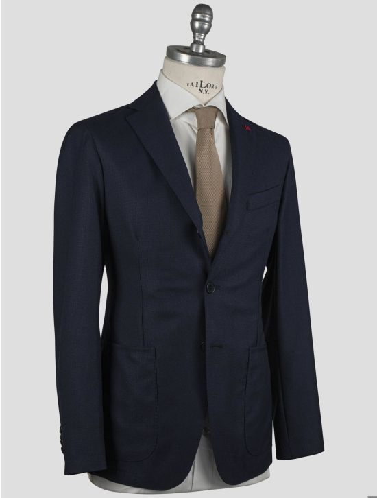 Isaia Isaia Blue Virgin Wool Blazer Blue 001