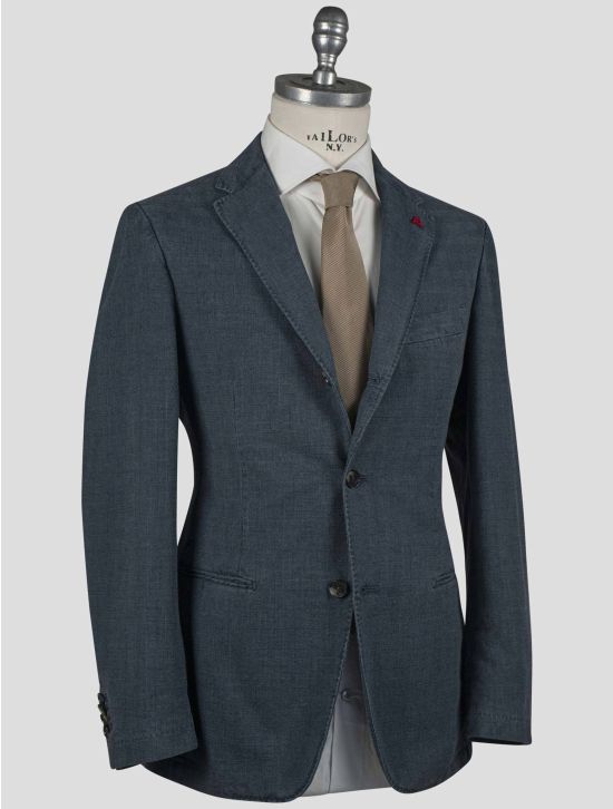 Isaia Isaia Blue Cotton Blazer Blue 001